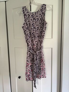 GAP Floral Sleeveless Tie-Waist Mini Dress - Purple & Pink